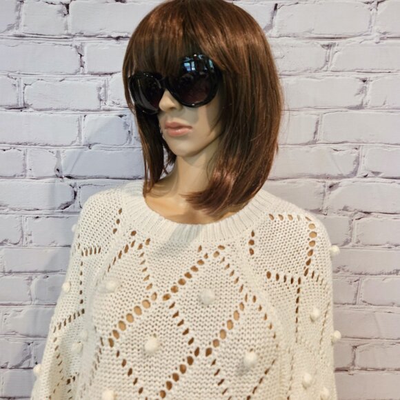 KATSUMI, Ivory open knit 3/4 sleeve sweater - Picture 7 of 12